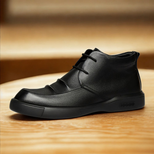 冬季休闲风真皮保暖正装高帮棉鞋