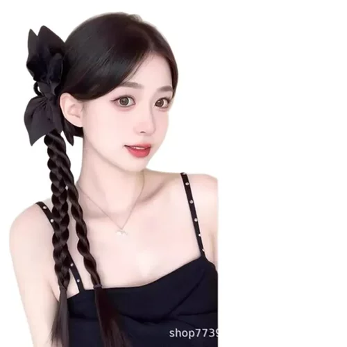 百搭拳击辫子夹子马尾假发发饰抓夹蝴蝶结辫新中式扭扭女麻花辫