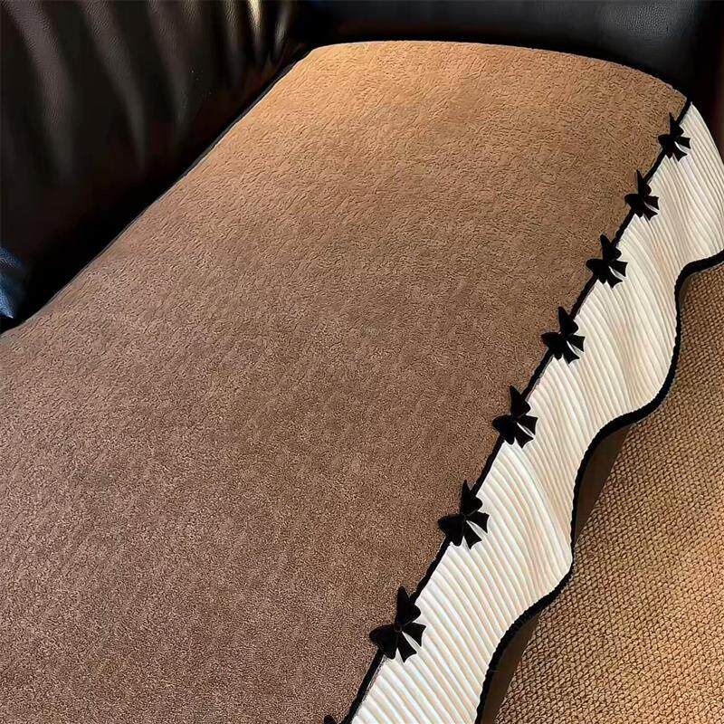 沙发垫冬季加厚毛绒轻奢高级感固定防滑单片简约现代坐垫套罩盖布