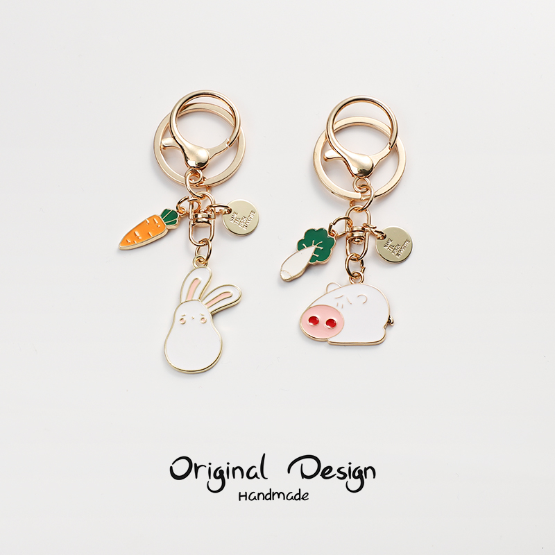 小猪白菜可爱卡通情侣女环ins圈