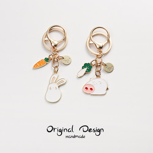 小猪白菜可爱卡通情侣女环ins圈