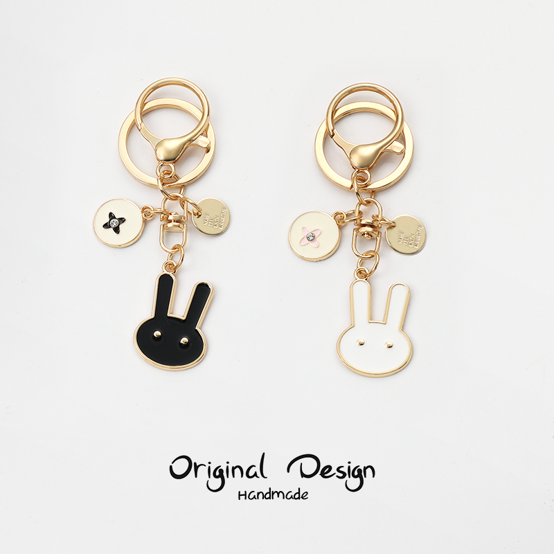 卡通diy情侣钥匙扣环挂件