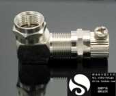 英制f头直角弯头自紧拧螺丝免工具方便可重复使用高品质全铜镀镍