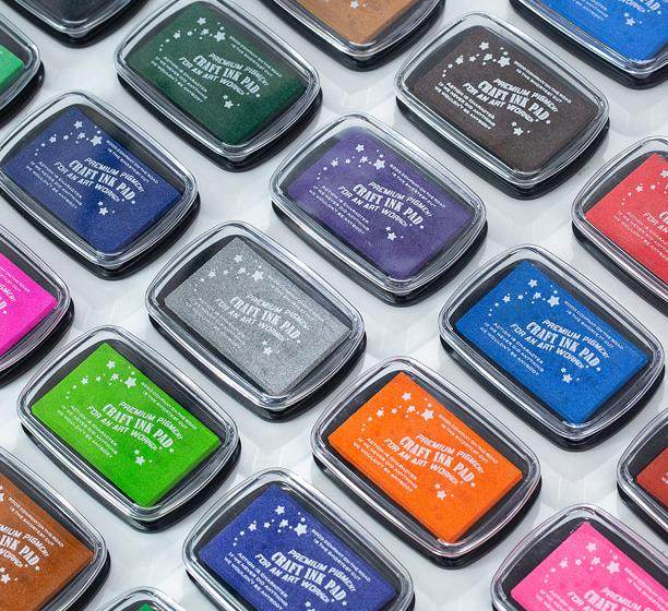 语闲 复古大尺寸金属色手帐印台 可爱学生橡皮印章图章珠光印泥