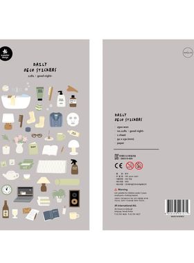 韩国sonia贴纸 good night晚安 睡前休闲生活手账素材diy装饰贴