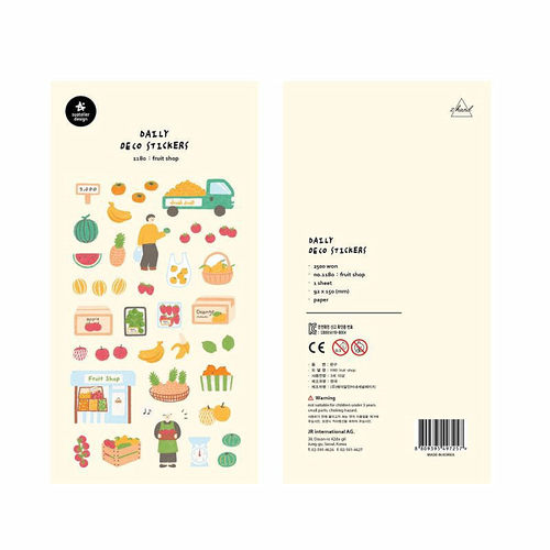 韩国sonia贴纸水果商店