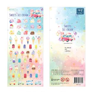 韩国manet贴纸 sweets ice cream 甜筒冰淇淋手帐装饰素材diy贴画