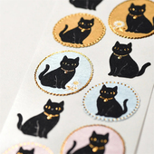 可爱猫咪手账平板素材礼品装 日本G.C.PRESS贴纸 幸运黑猫 饰贴