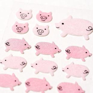 粉红小猪手账素材diy礼品装 饰贴 可爱猪猪 日本G.C.PRESS贴纸