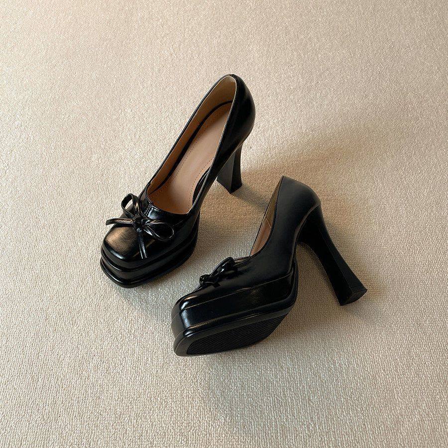 法式复古蝴蝶结防水台高跟小皮鞋2026春季新款配裙子玛丽珍女单鞋,女鞋,浅口单鞋,淘宝优惠券,粉丝福利购,淘宝优惠卷