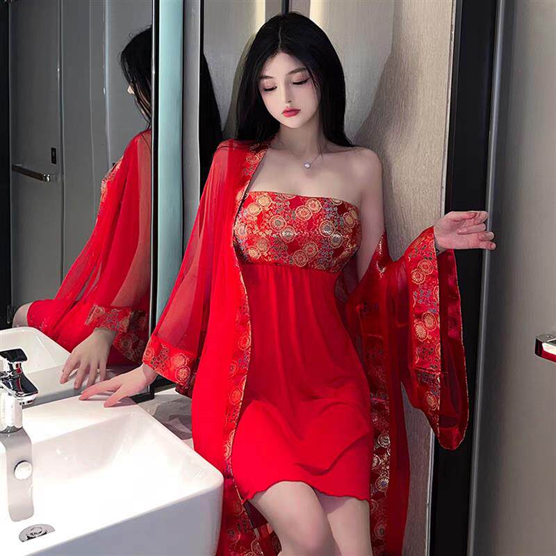 格格家 性感辣妹古装网纱梦回大唐制服角色扮演外袍抹胸裙套装潮