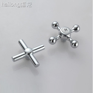 锌合金 快开十字梅花手轮 水龙头铜阀芯手柄 双把龙头配件 开关