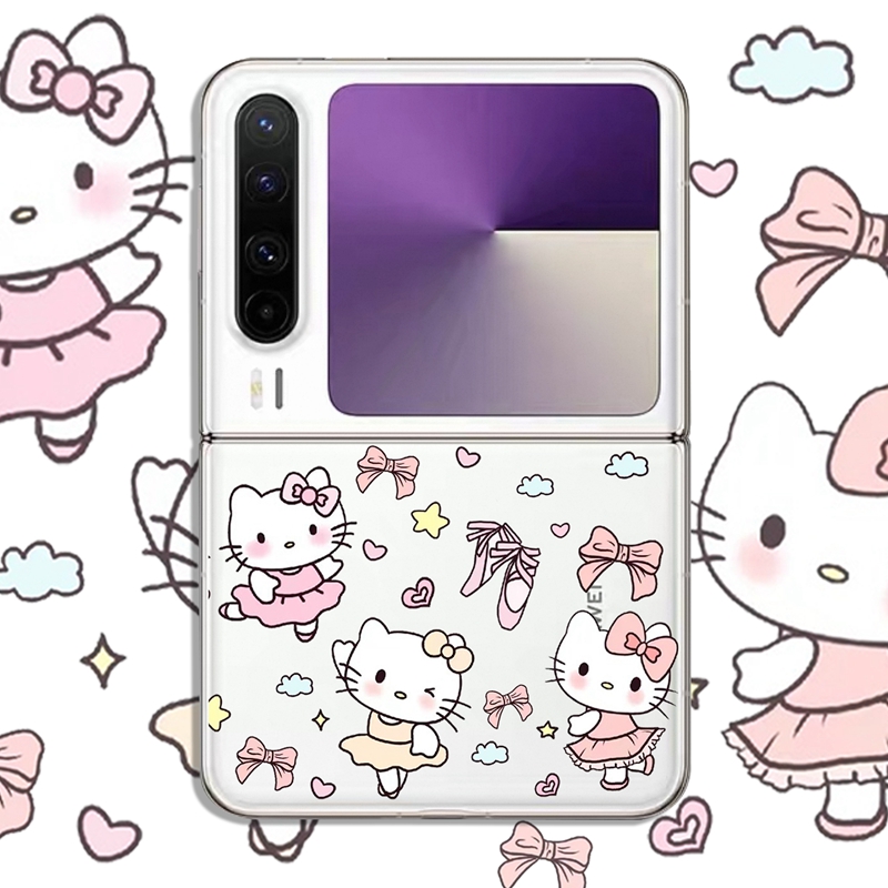 卡通可爱kt猫适用华为pura X手机壳阔折叠屏purax新款折叠机女pura x全包防摔超薄purex透明壳pura X保护壳套