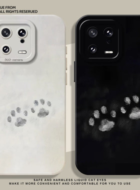 雪地脚印适用小米15spro手机壳14情侣13新款12猫咪17pro/ultra小狗红米k80k70k60k50k90狗狗turbo4/note9小猫