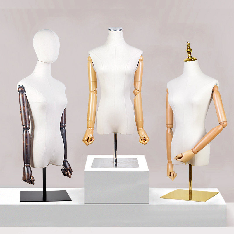 半身模特架展示道具橱柜上衣陈列人台金色男女拍摄假人体带头有手