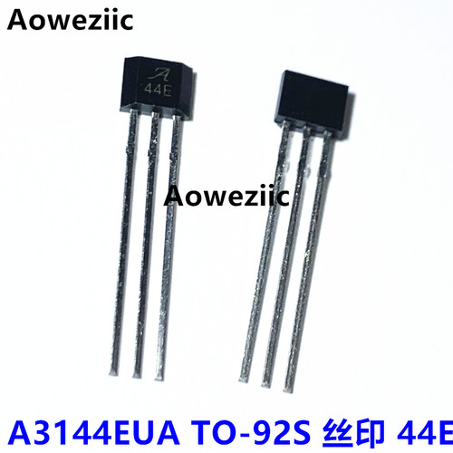 1个 A3144EUA TO-92S 丝印 44E 霍尔元件 A44E 霍尔传感器 单极性