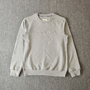 英国原单设计感小众上衣女款 宽松休闲重工刺绣毛圈棉圆领套头卫衣