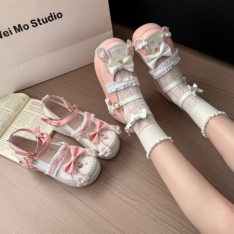 洛丽塔lo鞋ins甜妹增高单鞋