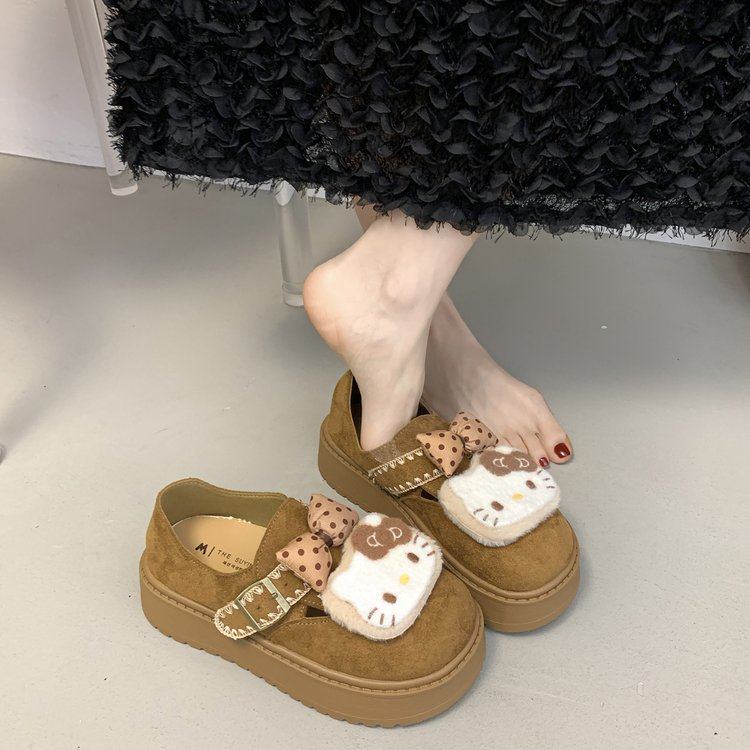 卡通可爱凯蒂猫单鞋女2026年春季新款增高厚底防滑复古百搭勃肯鞋,女鞋,勃肯鞋/软木鞋,淘宝优惠券,粉丝福利购,淘宝优惠卷