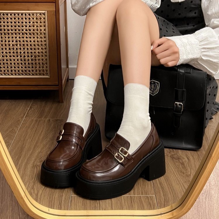 小皮鞋女配裙子JK玛丽珍单鞋子