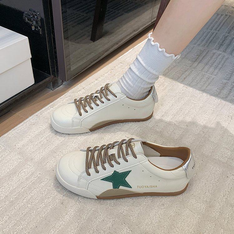 星星运动休闲低跟轻便网红爆款小白鞋女2026年春秋季新款德训板鞋,女鞋,时尚休闲鞋,淘宝优惠券,粉丝福利购,淘宝优惠卷
