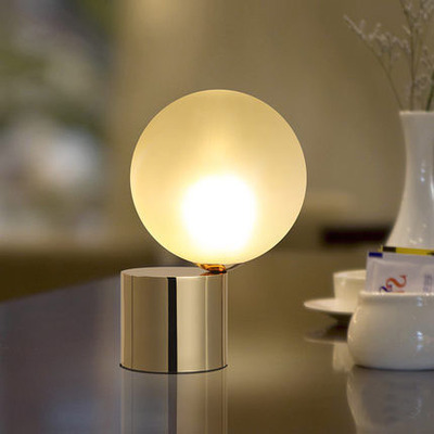后现代风玻璃球形迷你卧室床头灯