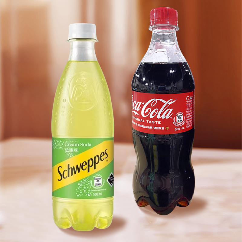 香港版进口schweppes玉泉忌廉汽水500ml*4瓶奶油气泡碳酸饮料网红
