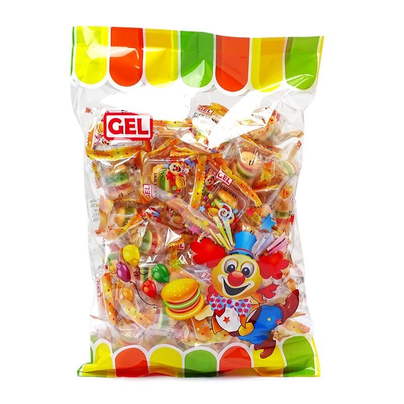 香港GEL汉堡糖500g软糖汉堡造型儿童零食解馋什锦水果港版橡皮糖