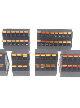 KFM736H-5.0间距12.0mm脚距黑色弹簧式模组端子排斜面高低位科发