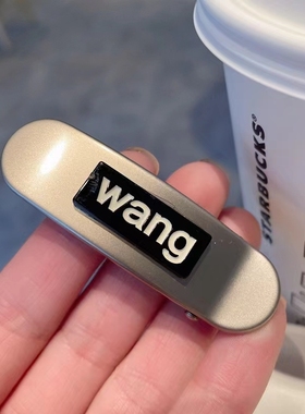 撞色字母合金鸭嘴夹银灰色气质刘海夹前额碎发夹侧边夹高级感发卡