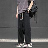 宽松复古纯棉日系潮流运动裤子直筒休闲九分裤子-A1073TP45控68，女装休闲裤，电商B241