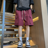宽松休闲直筒裤子工装裤短裤冰丝速干男夏季潮牌-A1102TP38控58，男装牛仔裤，电商B241