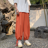 新中式风夏季高级垂感男宽松直筒阔腿休闲长裤子-A1067TP38控59，男装休闲裤，电商B241