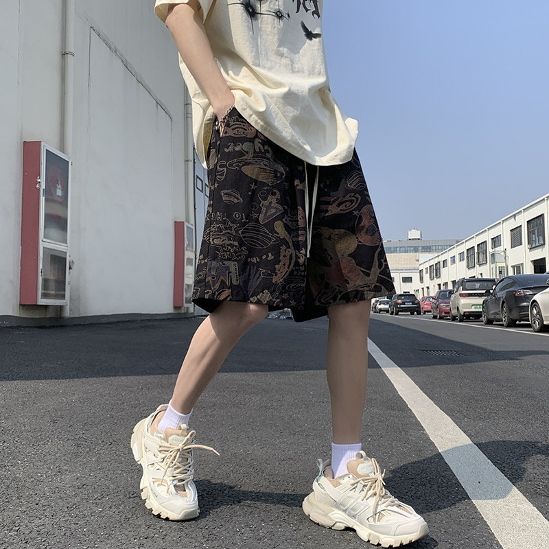 2026夏季短裤男士休闲裤宽松花裤子运动工装裤子男-A883TP25控39,男装牛仔裤,电商B241