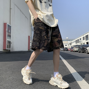 2026夏季短裤男士休闲裤宽松花裤子运动工装裤子男-A883TP25 控39图片