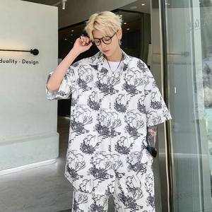 套装新中式风时尚休闲衬衫短袖短裤高级感衣服-A1091TP55 控78图片