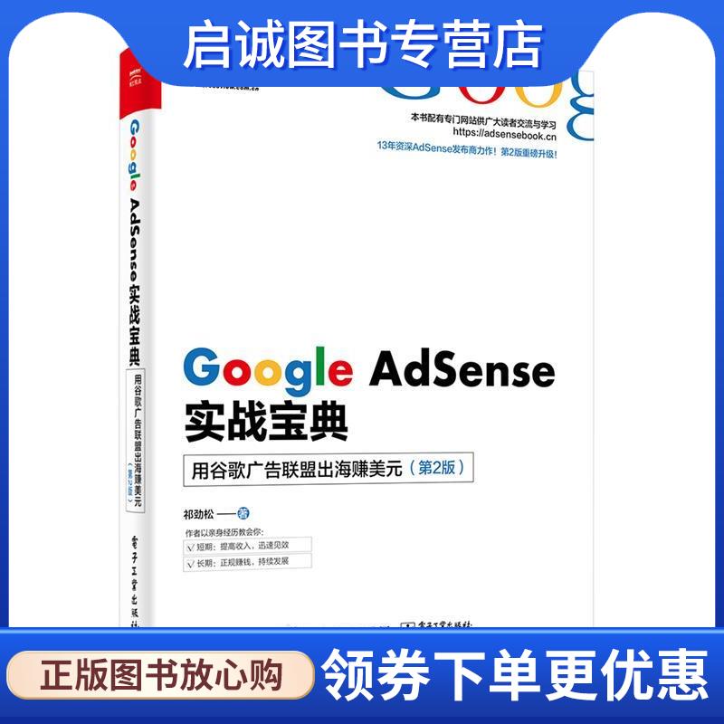 正版现货直发Google AdSense实战宝典:用谷歌广告联盟出海赚美元 祁劲松 9787121357220 电子工业出版社