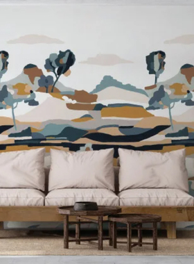 法国CASAMANCE 新款高端壁画 PANORAMAS 3 LE BASSIN 抽象树木