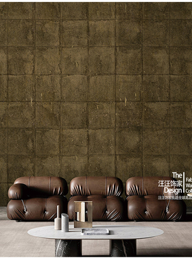 画境 沟坎Ditch 方块格子 现代复古轻奢沙发卧室定制背景墙壁画