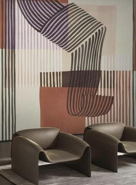 意大利GLAMORA定制壁画 VOLUTA意式现代线条几何客厅卧室背景墙纸
