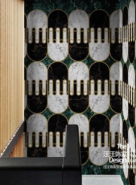 意大利进口wall&deco定制壁画美式轻奢Marble Greet大理石纹墙纸