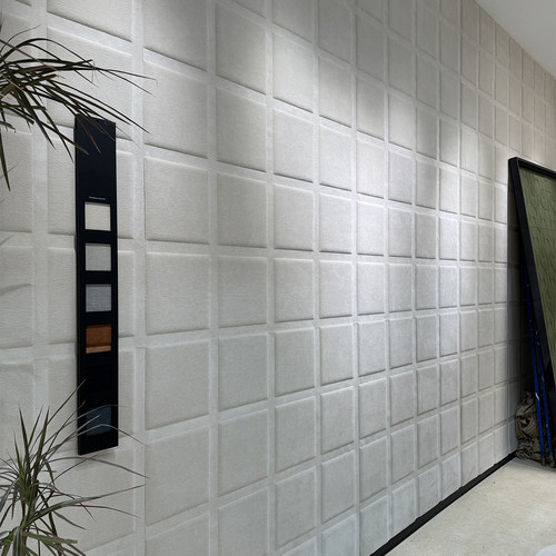 3D软包绒面墙纸 大方格轻奢隔音降噪客厅卧室背景壁纸 雪尼尔墙布