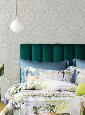 美国原SBK装进口ROCKVILLE简欧法式大马士革卧室客厅沙发壁纸现货