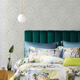 美国原SBK装进口ROCKVILLE简欧法式大马士革卧室客厅沙发壁纸现货