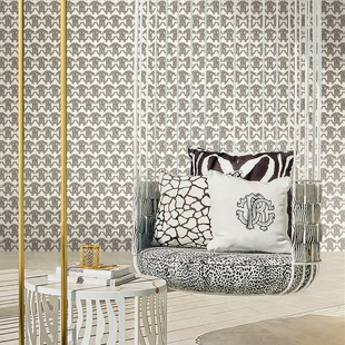 意大利深压纹原装正品进口 Roberto cavalli 9 RC字符背景墙壁纸