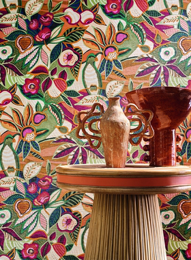 法国CASAMANCE原装进口壁纸Tehuana轻奢美式大花卧室客厅背景墙纸