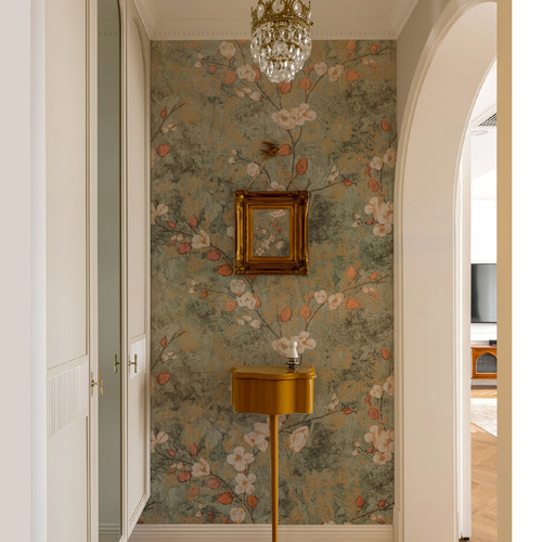 美式复古轻奢无缝墙布壁画定制