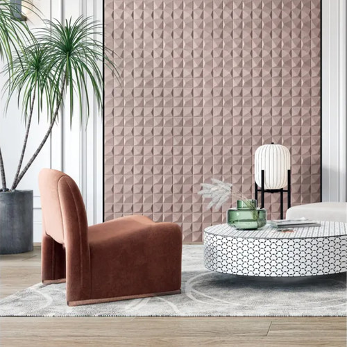 3D软包绒面墙纸 轻奢隔音降噪客厅卧室背景壁纸 小方块磨砂绒墙布