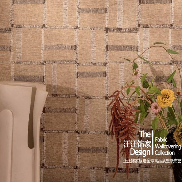 抽象格子编织质感PVC墙纸