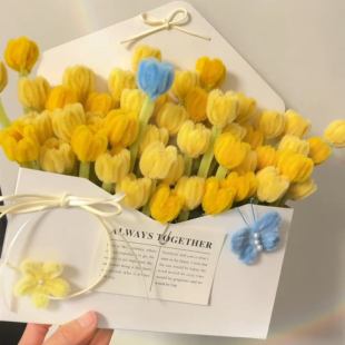 情人节郁金香信封花束diy材料包永生花送给情侣朋友表白生日礼物